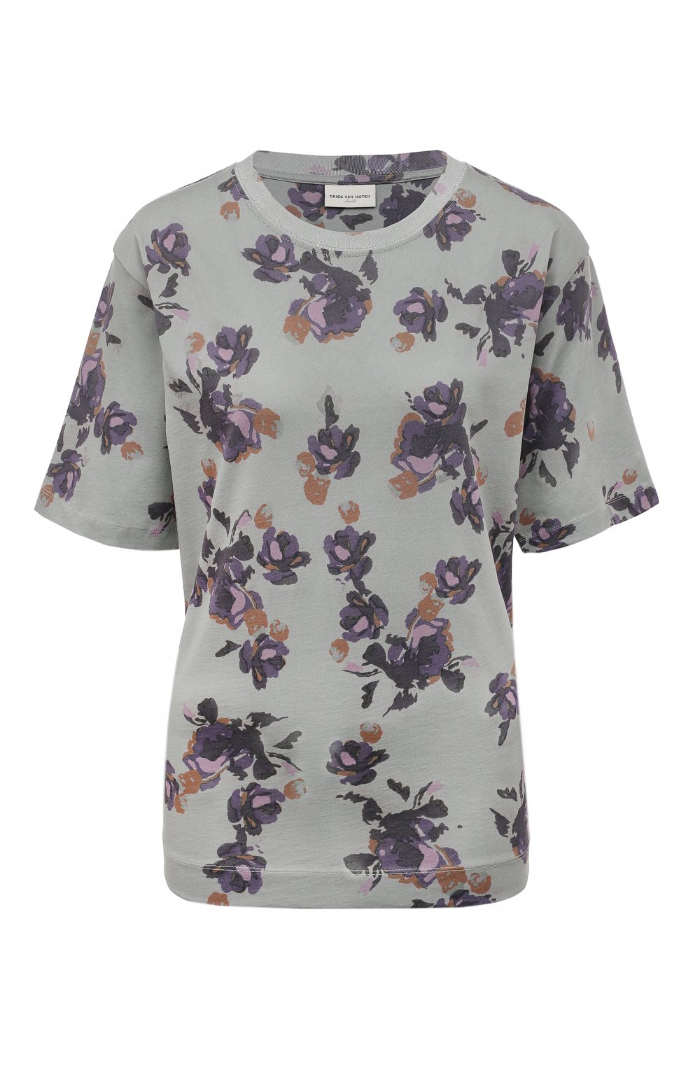 Хлопковая футбо лка DRIES VAN NOTEN, арт. 232-011150-7639, фото 1