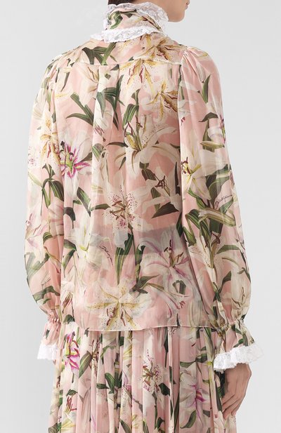 Блузка из смеси шелка и хлопка DOLCE & GABBANA, арт. F5K80T/HS148, фото 4