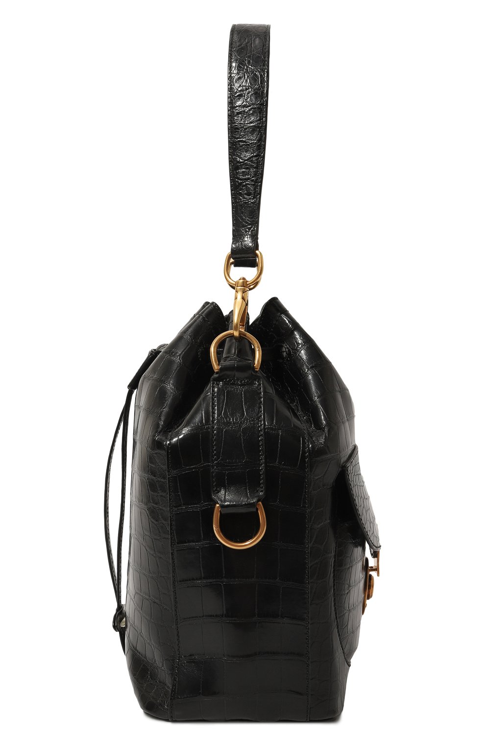 Сумка ricky из кожи крокодила RALPH LAUREN черного цвета по цене 1855000 руб., арт. 69H/ITJ47/FTJ47, фото 4 Сумка ricky из кожи крокодила RALPH LAUREN, арт. 69H/ITJ47/FTJ47, фото 4