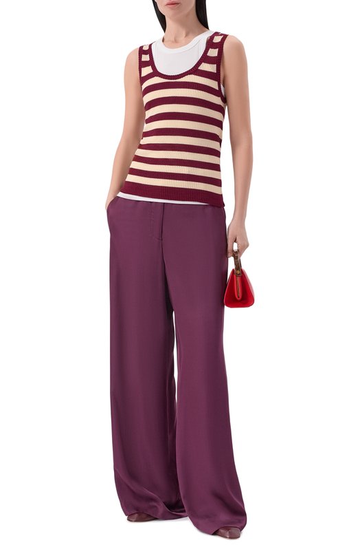 Брюки из вискозы Dries Van Noten 010946/3177 Фиолетовый  010946/3177 Фото 2