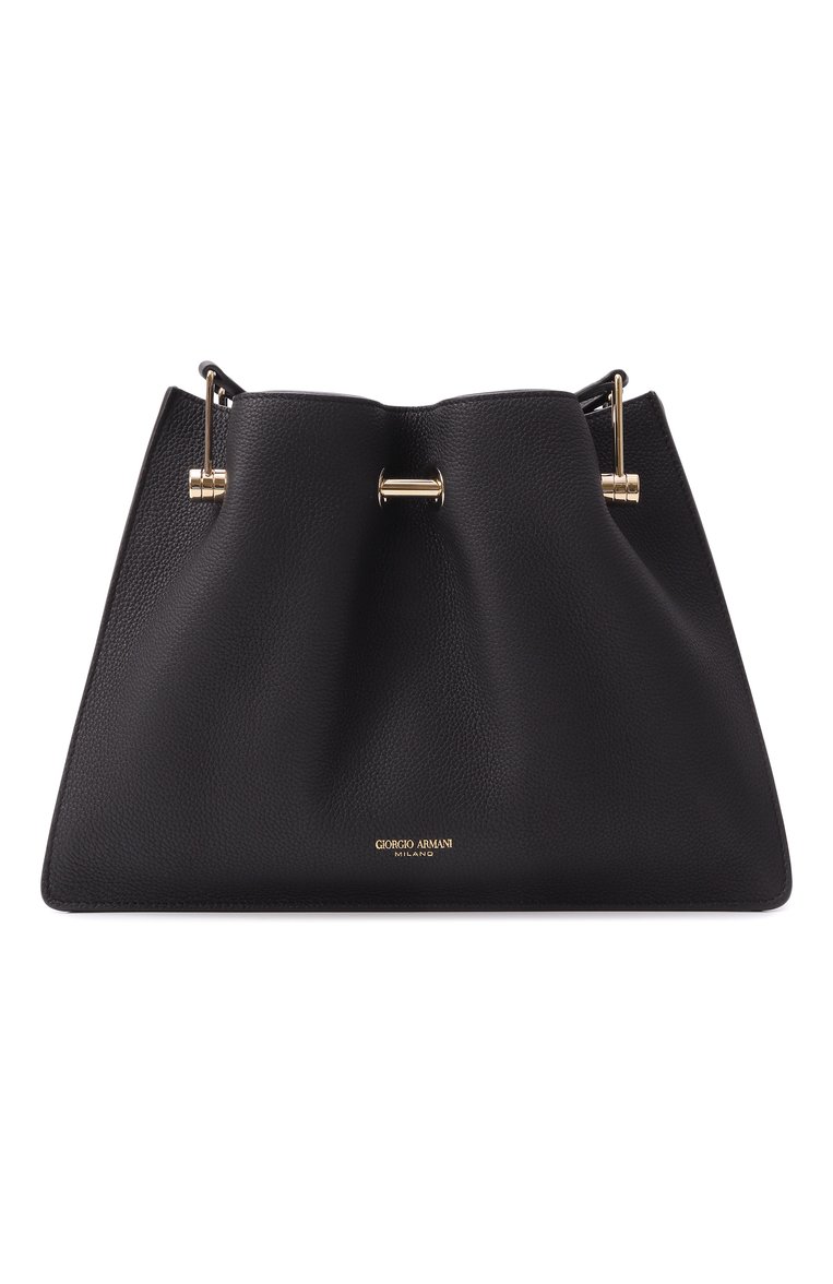 Женская сумка GIORGIO ARMANI черного цвета, арт. GW000836/AF14187 | Фото 1 (Размер: medium; Материал: Натуральная кожа; Автоматизация ТО: Проставлено; Автоматизация состава: Проставлено)
