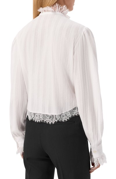 Хлопковая блузка ANN DEMEULEMEESTER белого цвета по цене 98850 руб., арт. B0014538/FA752, фото 4 Хлопковая блузка ANN DEMEULEMEESTER, арт. B0014538/FA752, фото 4