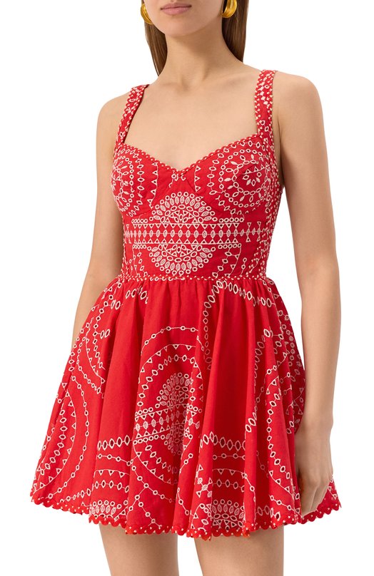 Платье из хлопка и льна Charo Ruiz Ibiza 254603 Красный  254603 Фото 3