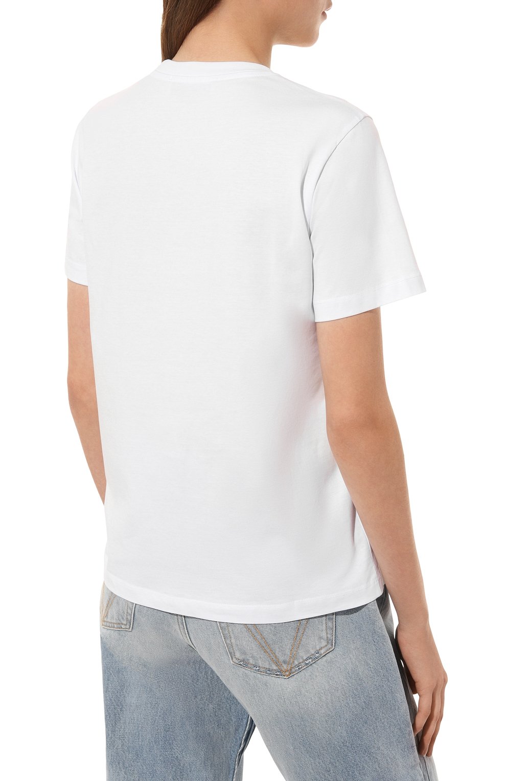 Хлопковая футболка MSGM белого цвета по цене 13150 руб., арт. 3441MDM520G 237002, фото 4 Хлопковая футболка MSGM, арт. 3441MDM520G 237002, фото 4