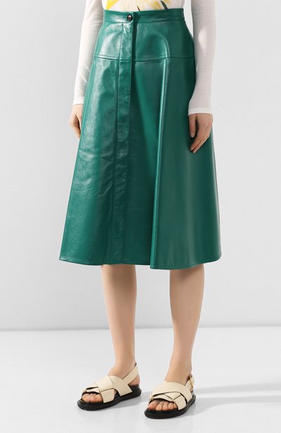 Кожаная юбка MARNI, арт. G0MX0181A0/LA188, фото 3