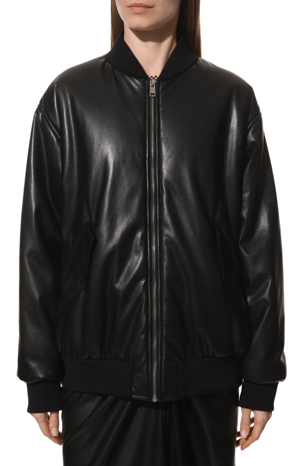 Бомбер из экокожи MSGM, арт. 3441MDH07 237110, фото 3