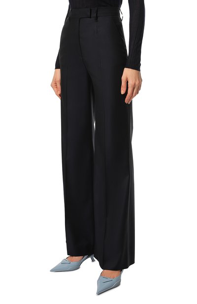 Шерстяные брюки PRADA темно-синего цвета по цене 120000 руб., арт. P237G-10GK-F0008-221, фото 3 Шерстяные брюки PRADA, арт. P237G-10GK-F0008-221, фото 3