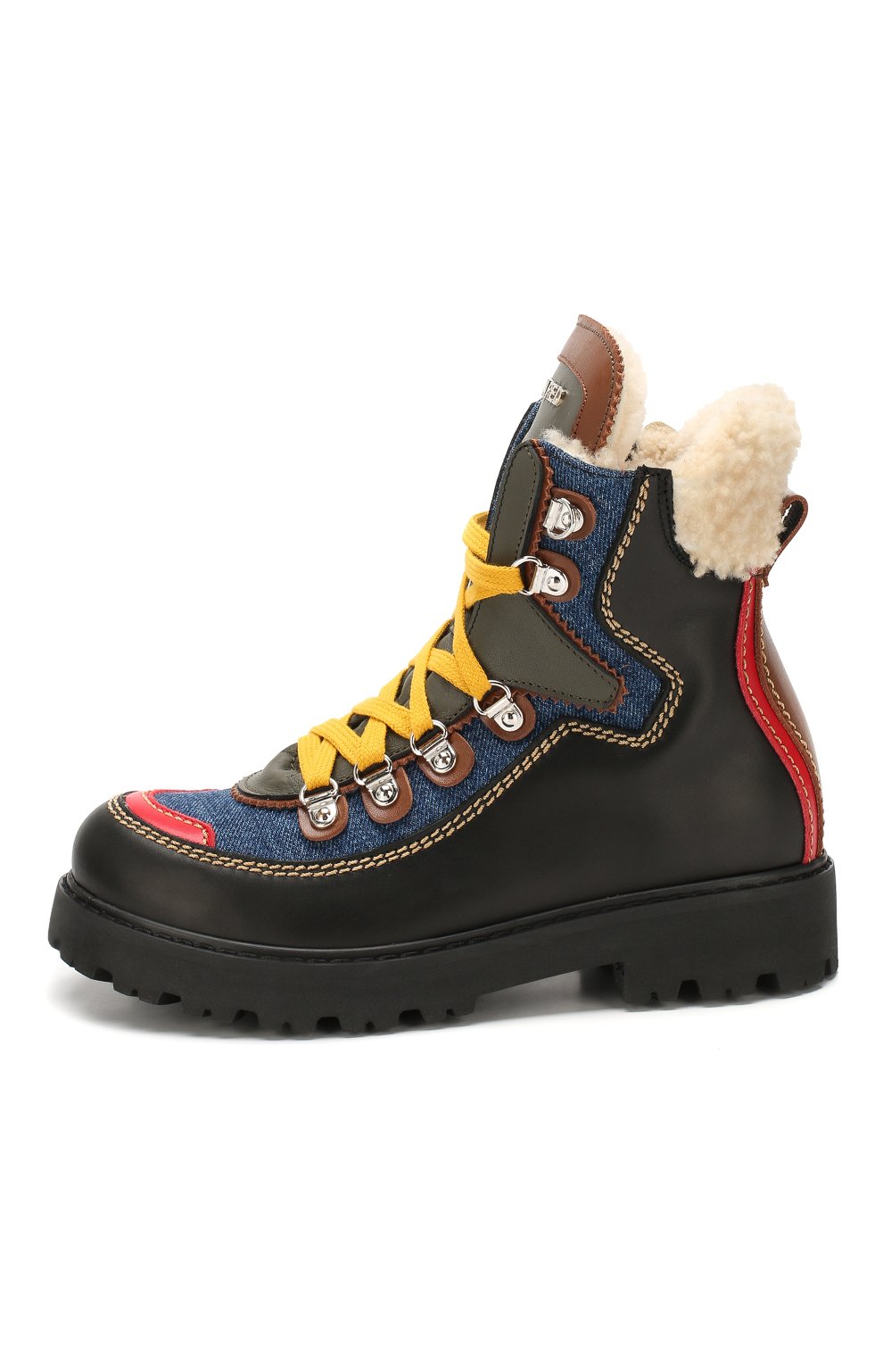 Кожаные ботинки с меховой отделкой DSQUARED2, арт. 62452/36-41, фото 2