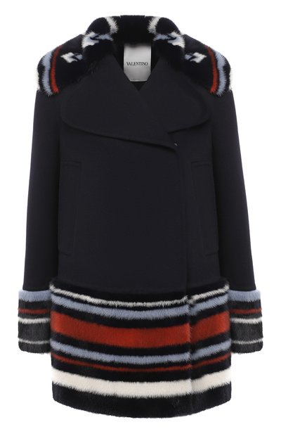Пальто с меховой отделкой VALENTINO, арт. UF3FAB80DCF, фото 1