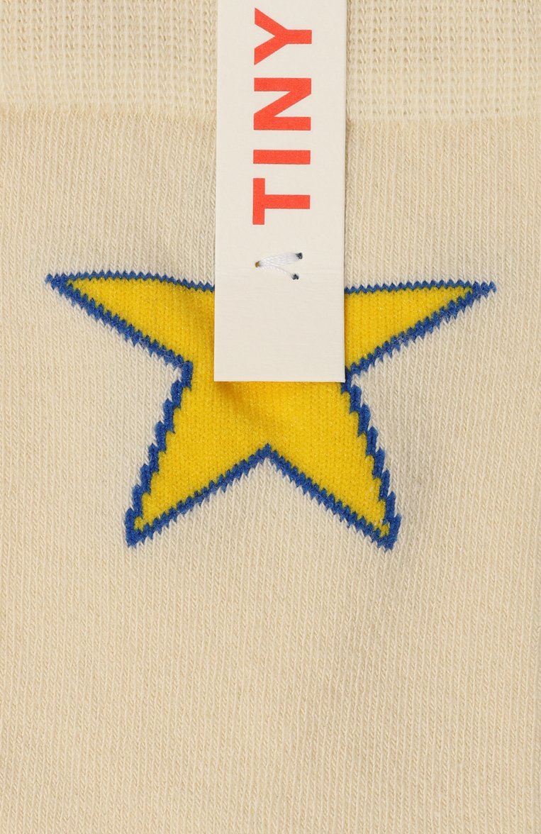 Детские хлопковые носки TINYCOTTONS кремового цвета, арт. SS24-383 | Фото 2 (Материал: Текстиль, Хлопок; Нос: Не проставлено; Мальчики Кросс-КТ: Носки)