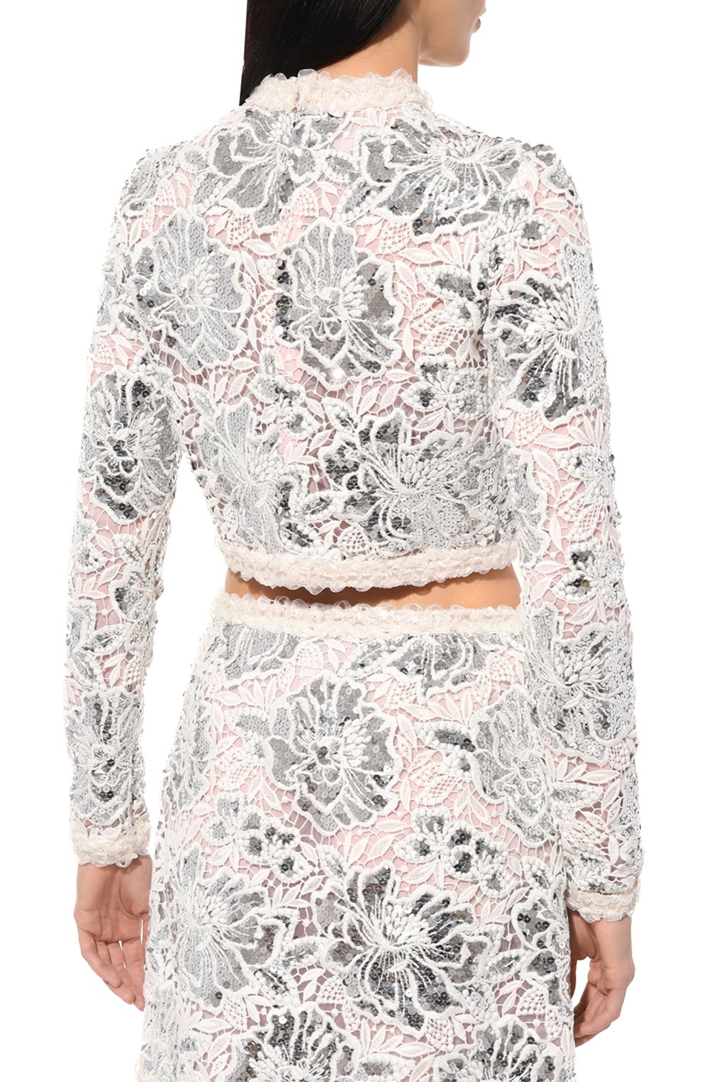 Топ GIAMBATTISTA VALLI кремового цвета по цене 421500 руб., арт. 24FWPVCA1088-28EMB, фото 4 Топ GIAMBATTISTA VALLI, арт. 24FWPVCA1088-28EMB, фото 4