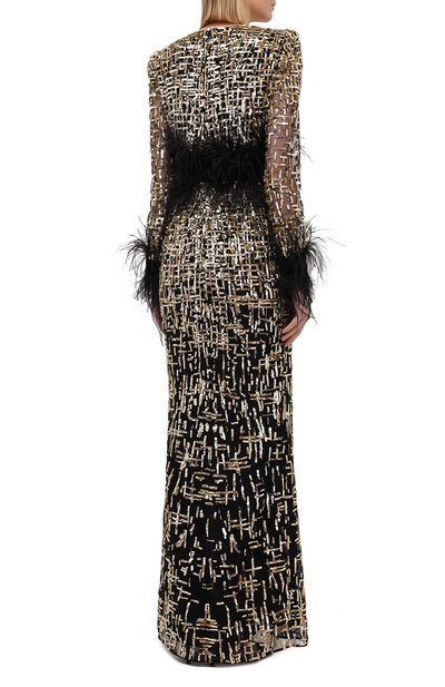 Платье с отделкой перьями ZUHAIR MURAD, арт. DRF21003/EMGT001, фото 4