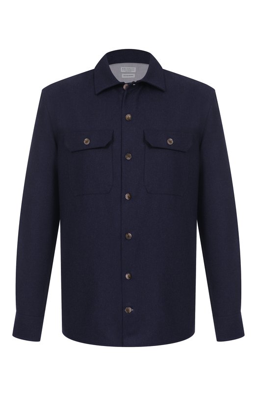 Шерстяная рубашка Brunello Cucinelli M038P0720 Синий M038P0720
