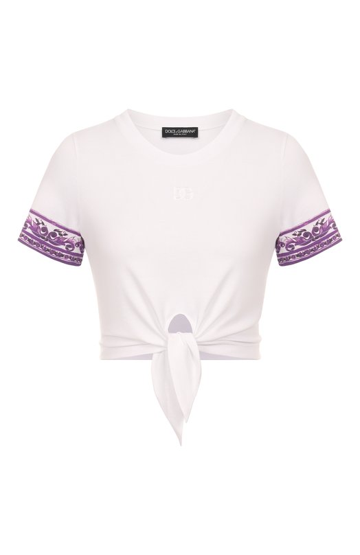 Хлопковая футболка Dolce & Gabbana F8V54Z/II7IG Белый F8V54Z/II7IG