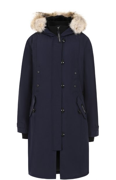 Парка kensington с меховой отделкой CANADA GOOSE синего цвета по цене 118500 руб., арт. 2506L, фото 1 Парка kensington с меховой отделкой CANADA GOOSE, арт. 2506L, фото 1