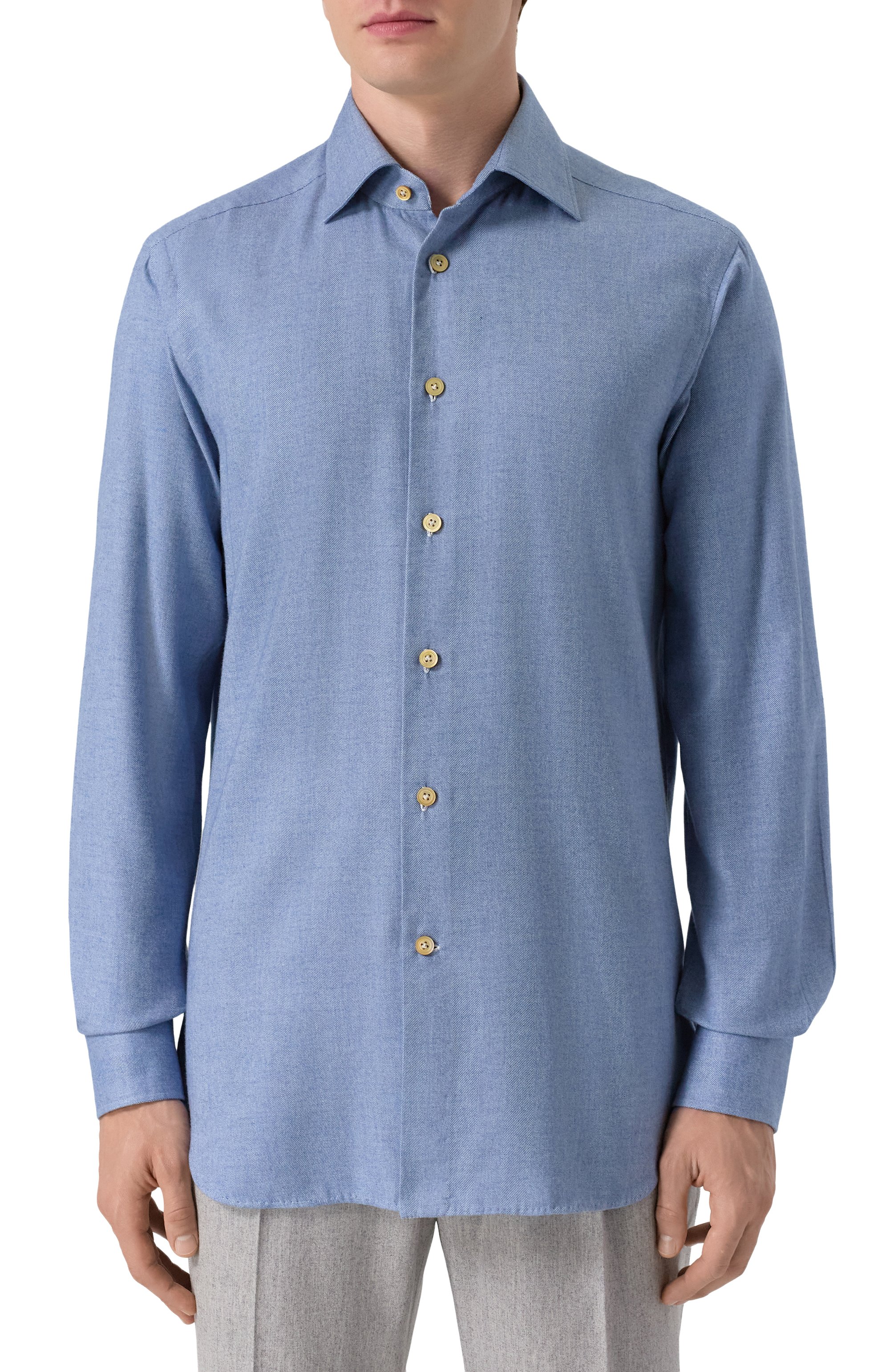 Рубашка из хлопка и лиоцелла KITON, арт. UCCH0944003, фото 3