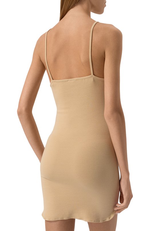 Хлопковое платье Comme des Fuckdown CFABW01252 Бежевый  CFABW01252 Фото 4