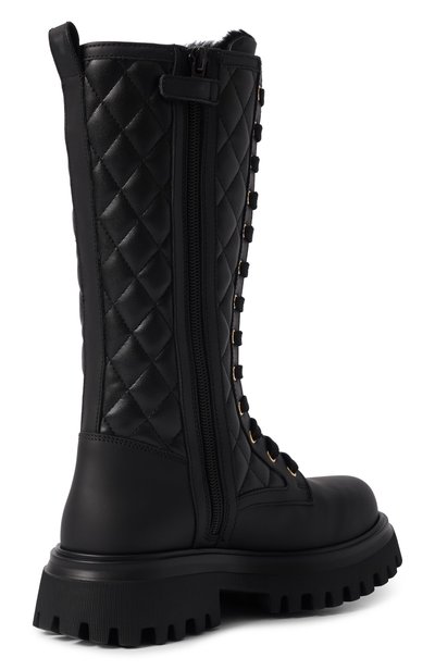 Кожаные ботинки DOLCE & GABBANA черного цвета по цене 72000 руб., арт. D11430/A0773_001, фото 3 Кожаные ботинки DOLCE & GABBANA, арт. D11430/A0773_001, фото 3
