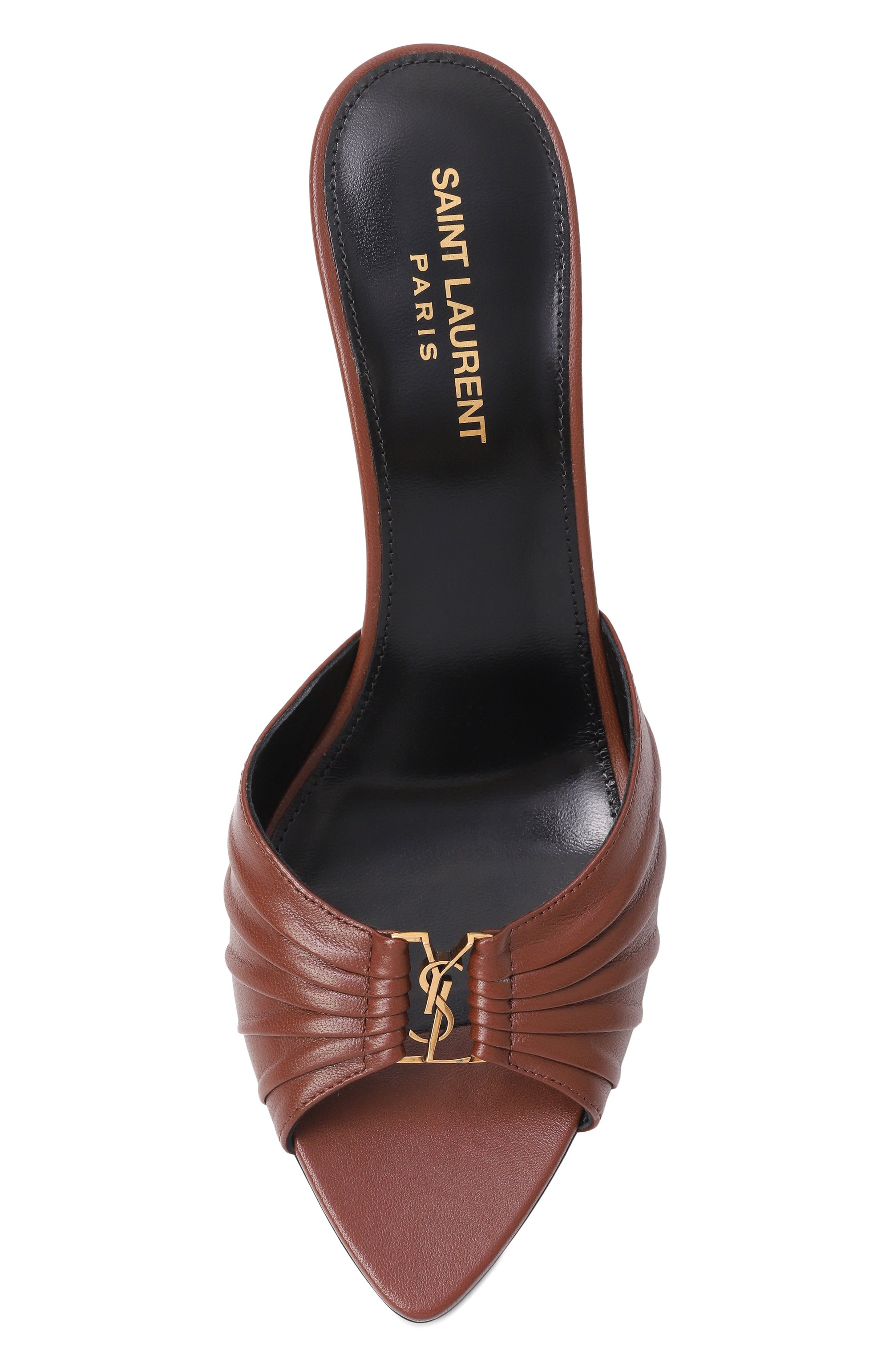 Кожаные мюли babylone 90 SAINT LAURENT, арт. 819075/AADF0, фото 6