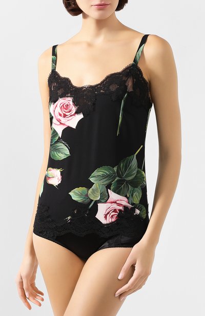 Шелковая майка DOLCE & GABBANA черного цвета по цене 59950 руб., арт. 07A00T/FSAZD, фото 3 Шелковая майка DOLCE & GABBANA, арт. 07A00T/FSAZD, фото 3
