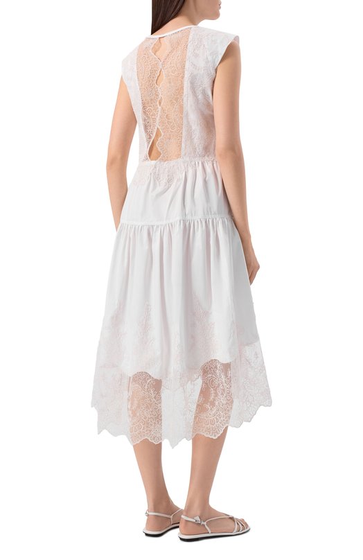 Платье из хлопка и вискозы Maurizio W06090581 Белый  W06090581 Фото 3