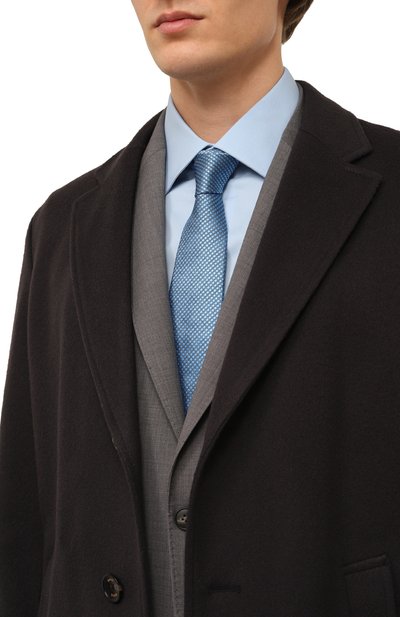 Шелковый галстук LANVIN голубого цвета по цене 15400 руб., арт. 3162/TIE, фото 2 Шелковый галстук LANVIN, арт. 3162/TIE, фото 2
