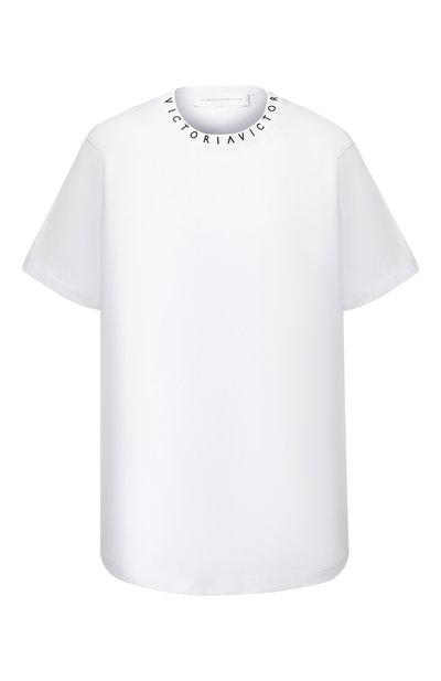 Женская хлопковая футболка VICTORIA, VICTORIA BECKHAM, арт. 2120JTS000446A