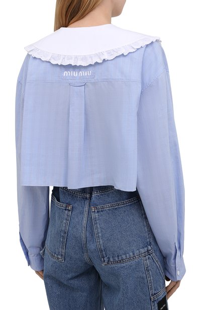 Хлопковая рубашка MIU MIU, арт. MK1570-1SCC-F0012, фото 4