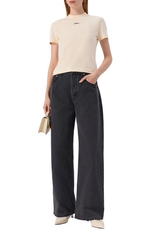 Хлопковая футболка Jacquemus 24ETSW00133AJ0/0124 Кремовый  24ETSW00133AJ0/0124 Фото 2