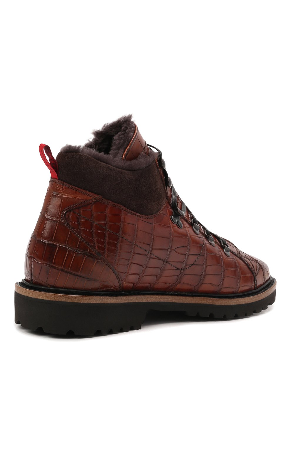 Ботинки из кожи аллигатора KITON коричневого цвета по цене 682500 руб., арт. USSSTMZN00102/AMIS, фото 4 Ботинки из кожи аллигатора KITON, арт. USSSTMZN00102/AMIS, фото 4