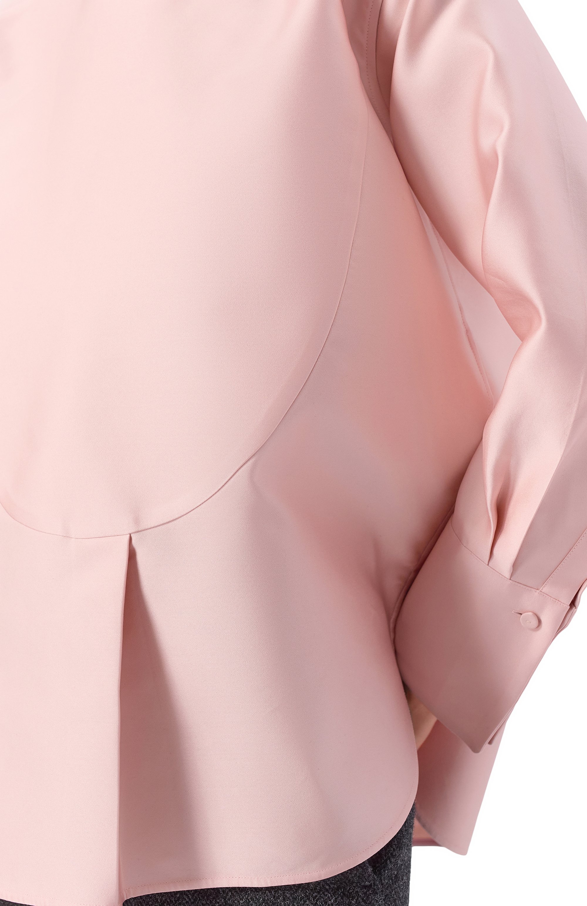 Атласная блузка JIL SANDER светло-розового цвета по цене 241500 руб., арт. J03DL0177/J55099, фото 5 Атласная блузка JIL SANDER, арт. J03DL0177/J55099, фото 5