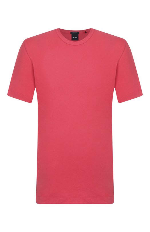Футболка из хлопка и льна BOSS 50559166 Красный 50559166