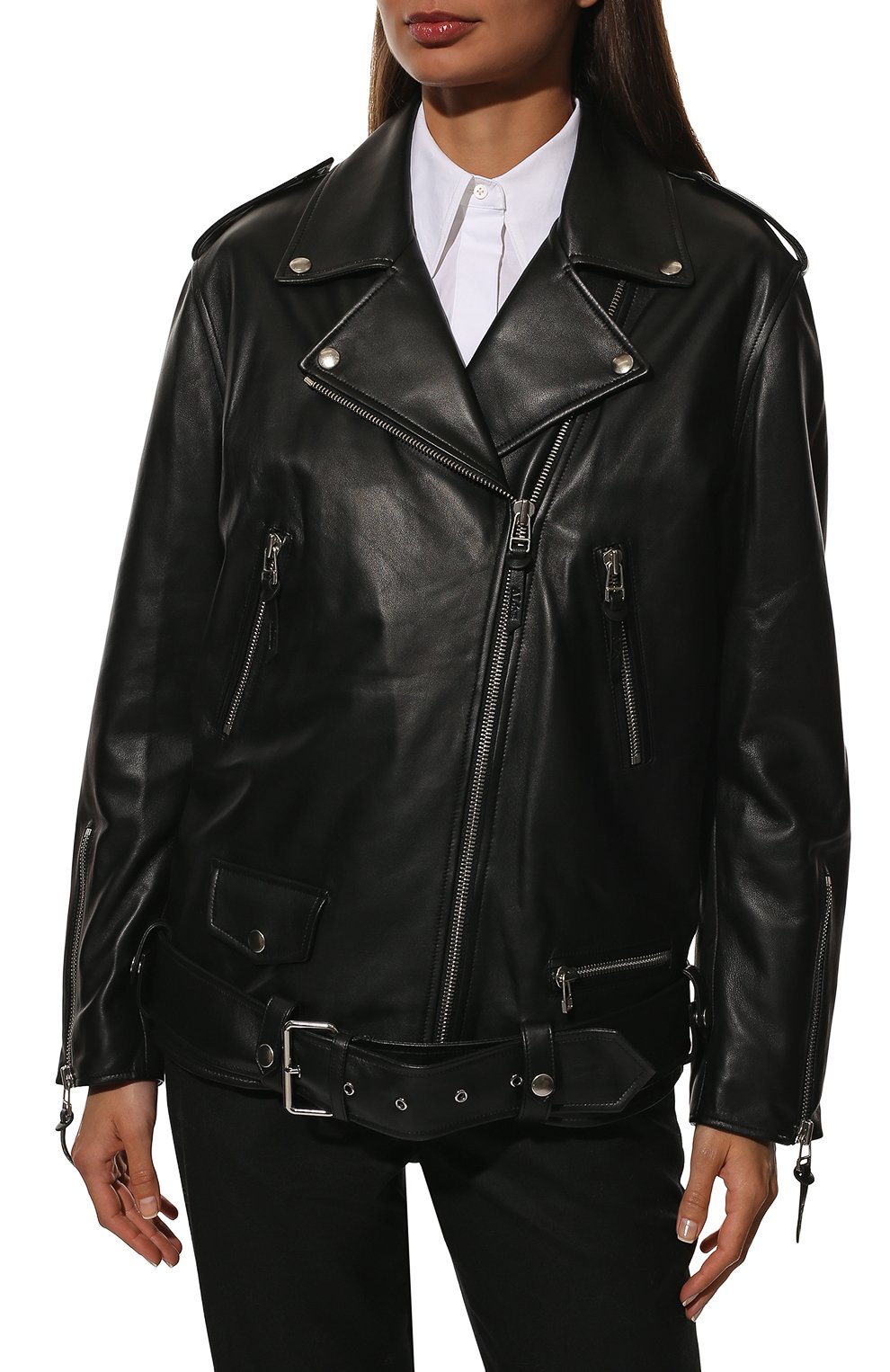 Кожаная куртка ALINE черного цвета по цене 115000 руб., арт. AL22FW030105, фото 3 Кожаная куртка ALINE, арт. AL22FW030105, фото 3