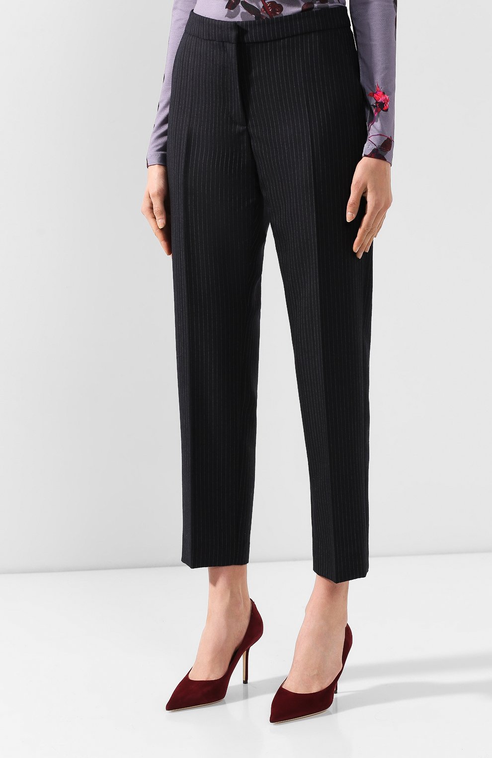 Шерстяные брюки DRIES VAN NOTEN темно-синего цвета по цене 58250 руб., арт. 192-10952-8182, фото 3 Шерстяные брюки DRIES VAN NOTEN, арт. 192-10952-8182, фото 3