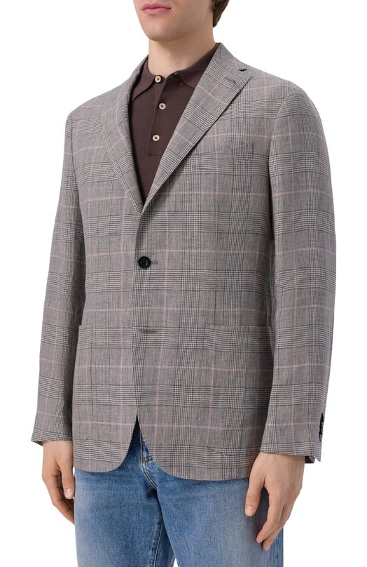 Льняной пиджак Boglioli N1302E/SB6021 Серый  N1302E/SB6021 Фото 3