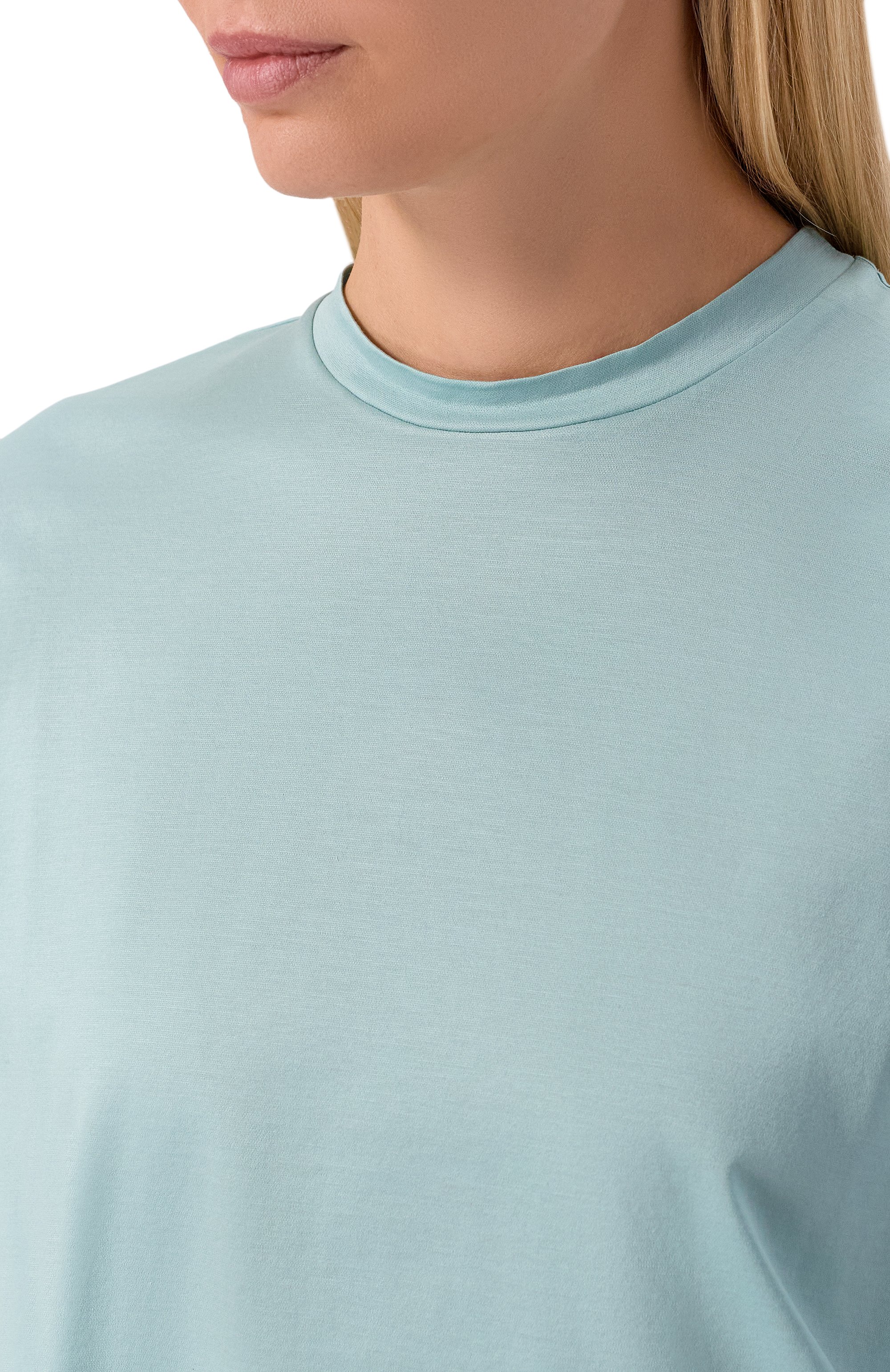 Хлопковая футболка MVST бирюзового цвета по цене 45500 руб., арт. M25.2MW.H401/GIZA87 48455 E/26, фото 5 Хлопковая футболка MVST, арт. M25.2MW.H401/GIZA87 48455 E/26, фото 5