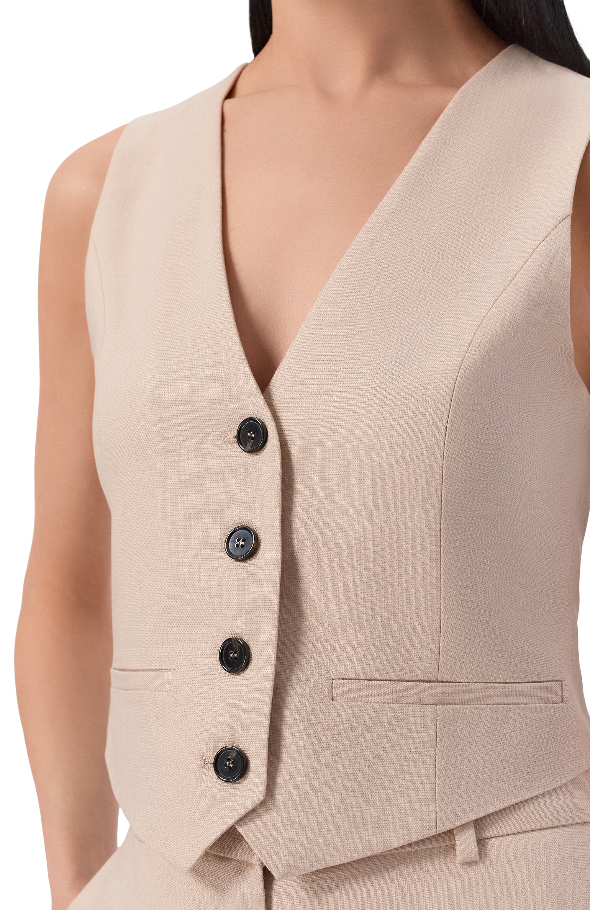 Жилет из вискозы MSGM светло-бежевого цвета по цене 33450 руб., арт. 4041MDW03/267127, фото 5 Жилет из вискозы MSGM, арт. 4041MDW03/267127, фото 5