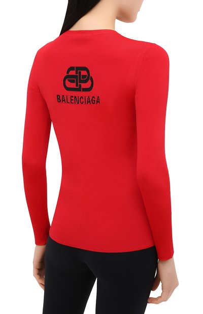 Пуловер из вискозы BALENCIAGA красного цвета по цене 59350 руб., арт. 620996/T5131, фото 4 Пуловер из вискозы BALENCIAGA, арт. 620996/T5131, фото 4