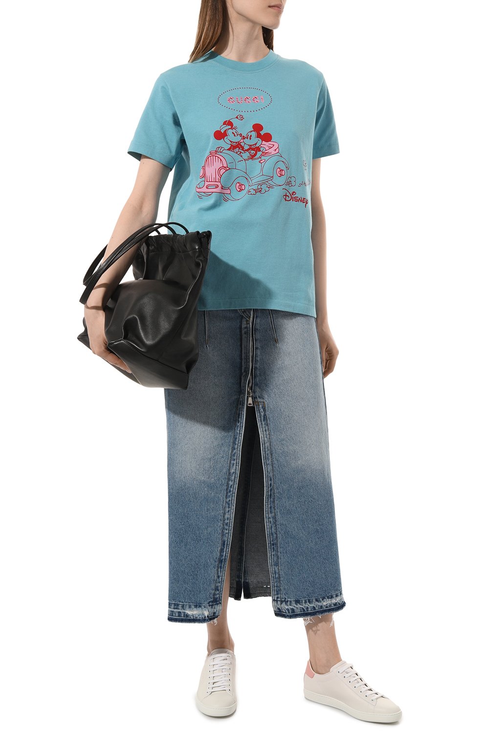 Хлопковая футболка disney x gucci GUCCI голубого цвета по цене 64800 руб., арт. 580762 XJBYB, фото 2 Хлопковая футболка disney x gucci GUCCI, арт. 580762 XJBYB, фото 2