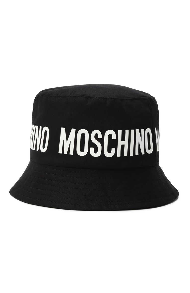 Детская хлопковая панама MOSCHINO черного цвета, арт. HUY002/L0A00 | Фото 2 (Материал: Текстиль, Хлопок; Нос: Не проставлено)