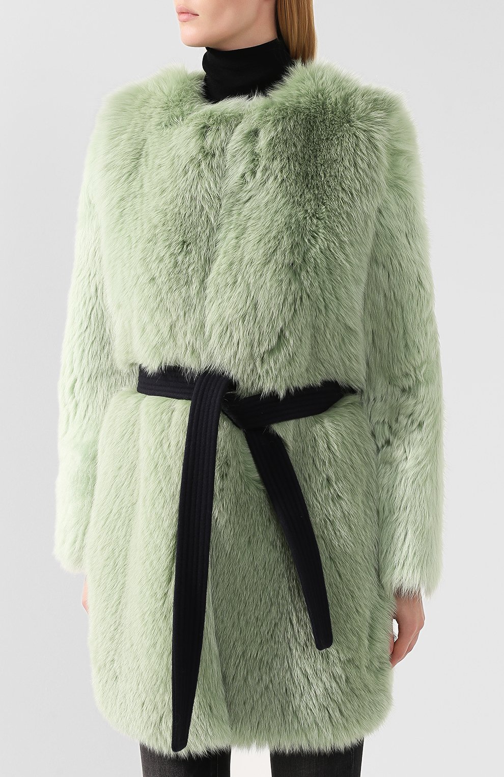 Шуба с поясом BLANCHA, арт. 19120/202/75/PISTACHI0, фото 3
