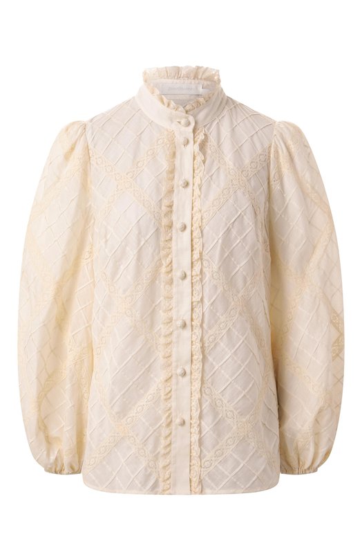 Хлопковая блузка Zimmermann 0723TRS253 Кремовый 0723TRS253