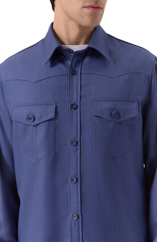 Кашемировая рубашка MVST M25.1PM.B002 Синий  M25.1PM.B002 Фото 5