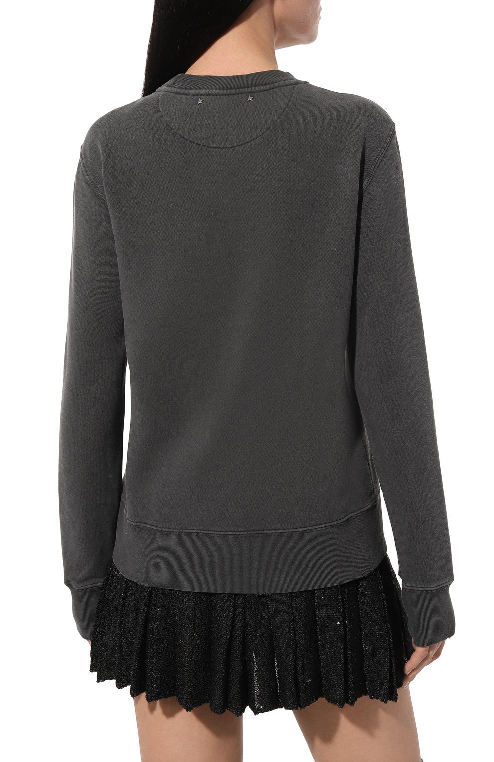 Хлопковый свитшот GOLDEN GOOSE DELUXE BRAND темно-серого цвета по цене 45550 руб., арт. GWP01223.P000672, фото 4 Хлопковый свитшот GOLDEN GOOSE DELUXE BRAND, арт. GWP01223.P000672, фото 4