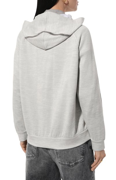 Толстовка из хлопка и шелка BRUNELLO CUCINELLI, арт. MD828B1342, фото 4