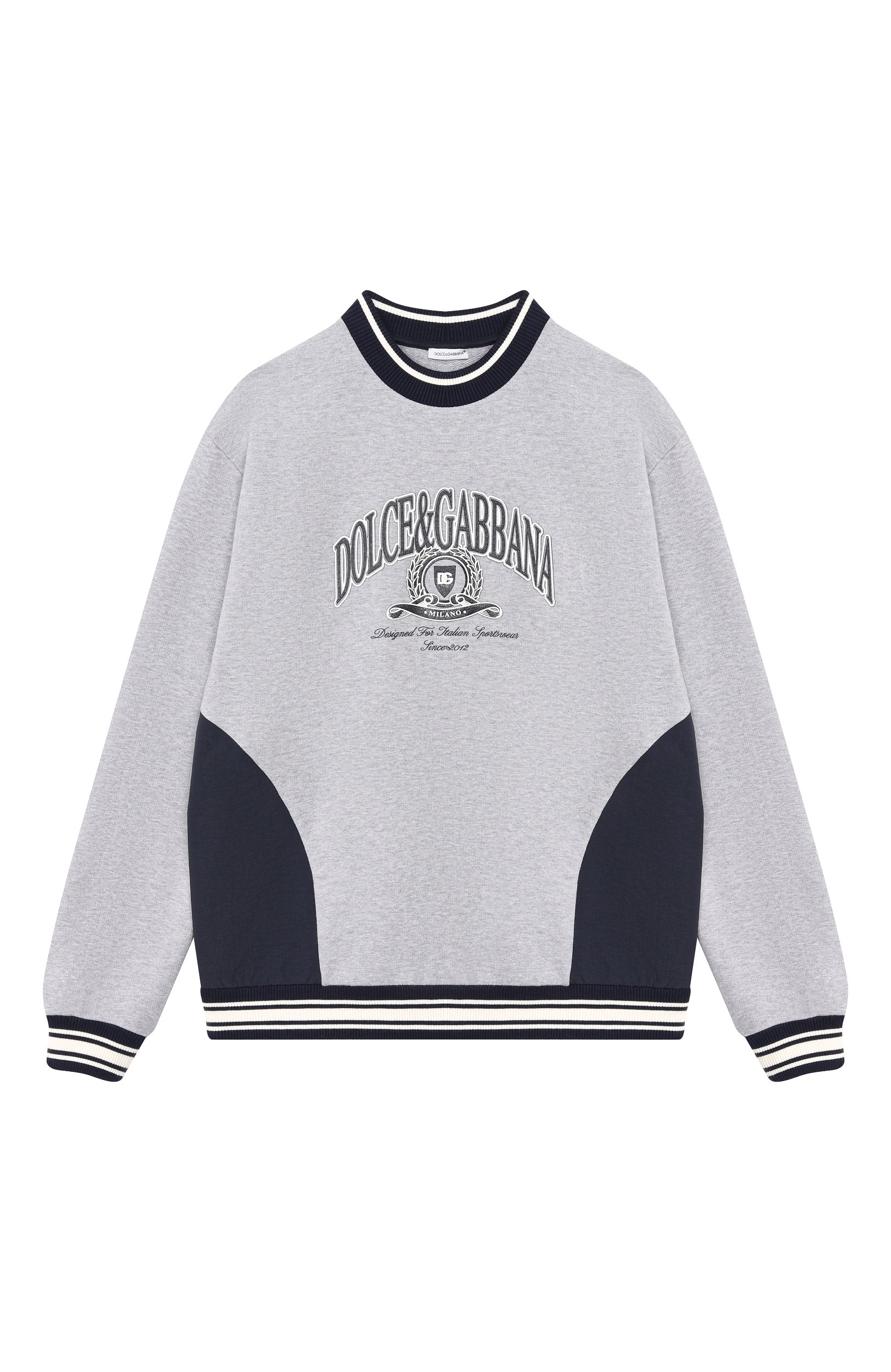 Хлопковый свитшот DOLCE & GABBANA светло-серого цвета по цене 59900 руб., арт. L4JWNU/G7P6H_001, фото 1 Хлопковый свитшот DOLCE & GABBANA, арт. L4JWNU/G7P6H_001, фото 1
