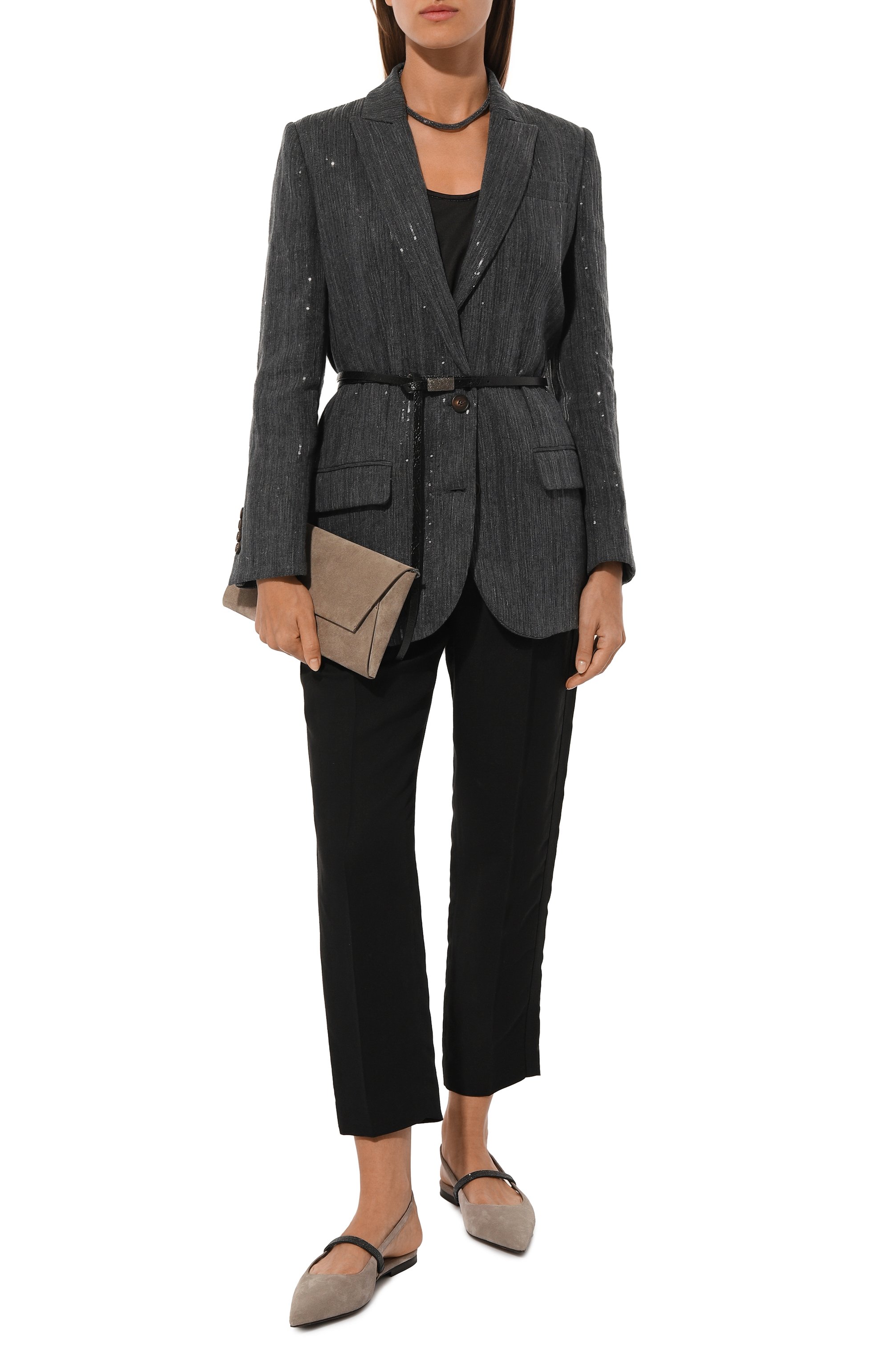 Брюки из вискозы и льна BRUNELLO CUCINELLI, арт. MH126B1071, фото 2