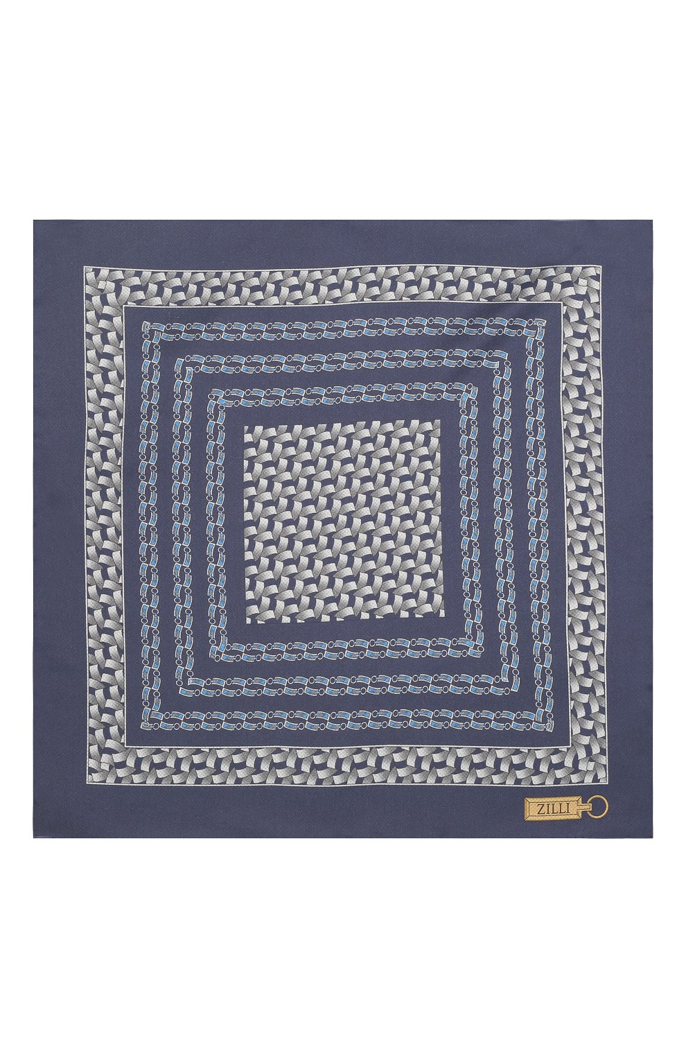 Шелковый платок ZILLI темно-синего цвета по цене 8995 руб., арт. 51600/HANDKERCHIEF, фото 3 Шелковый платок ZILLI, арт. 51600/HANDKERCHIEF, фото 3