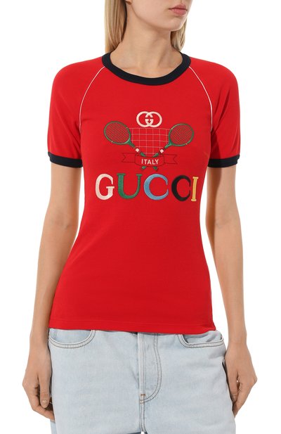 Хлопковая футболка GUCCI, арт. 574386 XJA8Y, фото 3
