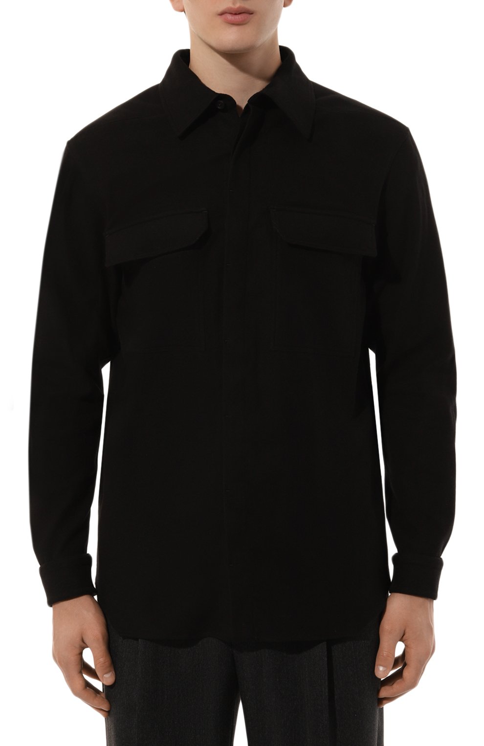 Хлопковая рубашка RICK OWENS, арт. RU02D6291/FL, фото 3